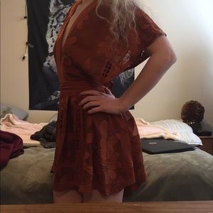 Burnt orange or rust Tigermist romper/playsuit